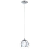 Eglo Lighting ROCAMAR 1 pendant light clear outer glass and plated metalware