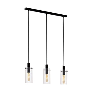 Eglo Lighting MONTEFINO pendant light black steel and clear glass