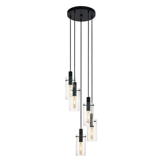 Eglo Lighting MONTEFINO pendant light black steel and clear glass