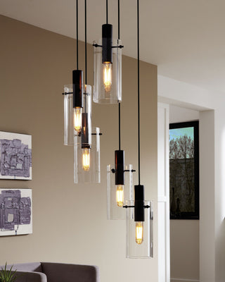 Eglo Lighting MONTEFINO pendant light black steel and clear glass