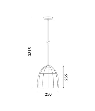 CLA Armis LED Pendant Light Ellipse E27 in 25cm