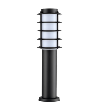 CLA BORDA Exterior E27 Surface Mounted Louvred Bollard Lights Black IP44