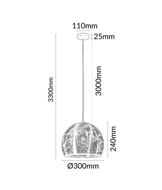 CLA BOTANICA Embossed Dome Shape Pendant Lights