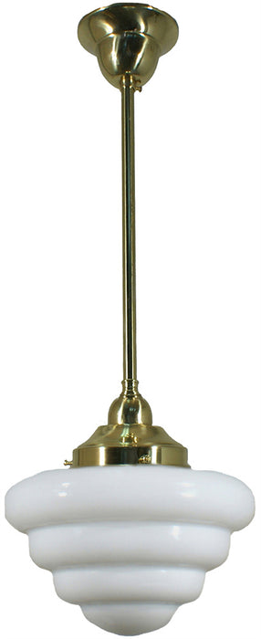 Lighting Inspiration Beehive 10'' Opal Rod Pendant 1/2'' Half Meter Brass