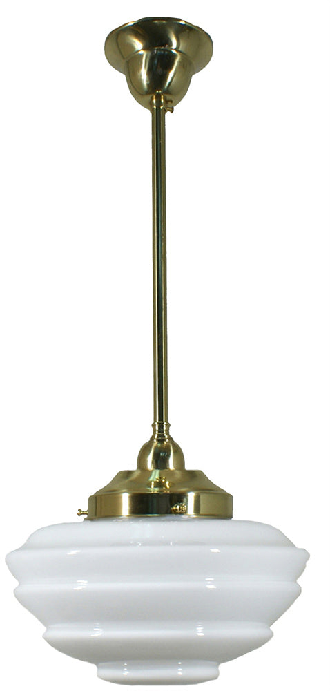 Lighting Inspiration Cannes Opal Rod Pendant 1/2'' Half Meter Brass