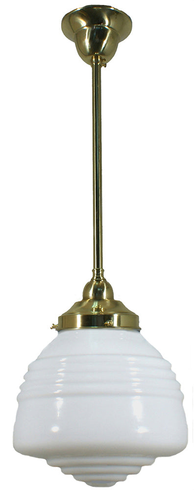 Lighting Inspiration Domec Opal Rod Pendant 1/2'' Half Meter Brass
