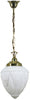Lighting Inspiration Empire 8'' Opal Matt Single Chain Susp Brown Cord Susp Brass