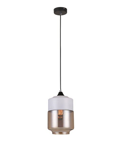 CLA Casa White with Amber Glass Pendant Lights