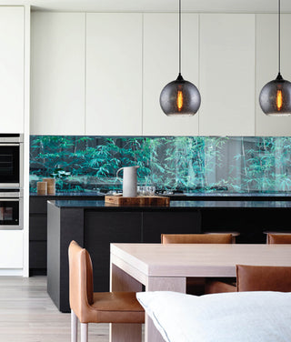 CLA Chuva Smoke Black Glass with Rain Drop Effect Pendant Lights