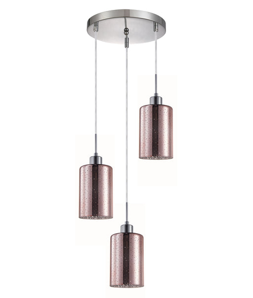 CLA ESPEJO4 Interior Iron & Rose Gold with Dotted Effect Oblong Pendant Lights