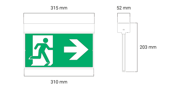 Ektor 12123 Ektor Razor Core Slimblade Surface Mounted Emergency Exit ...