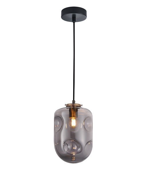 CLA FOSSETTE Interior Dimpled Smoked Mirror Effect Glass Pendant