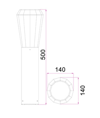 CLA GEB Exterior LED Surface Mounted Bollards Light IP54