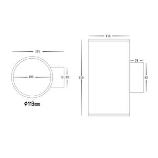 Havit HV3629T PORTER Large Up & Down LED Wall Light