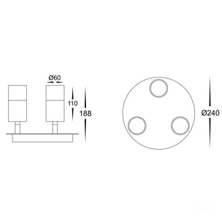 Havit HV4001T-3-RND Tivah 3 Light TRI Colour Round Plate