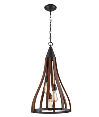 CLA Khaleesi Oak Dark Red Wood Pendant Lights
