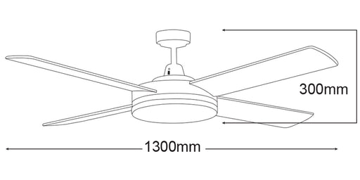 Martec Razor 52″ Ceiling Fan With 28W LED Light