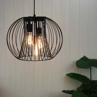 Malo.45 3 Light Wire Pendant Black