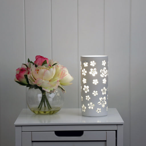 Oriel DIANNA Flower Dianna ceramic lamp with flower pattern