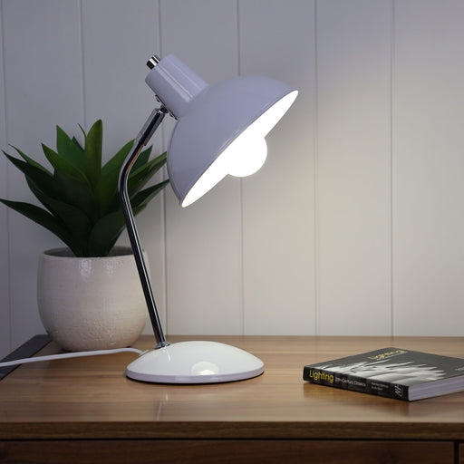 Oriel Lighting Thea Desk Lamp White & Chrome
