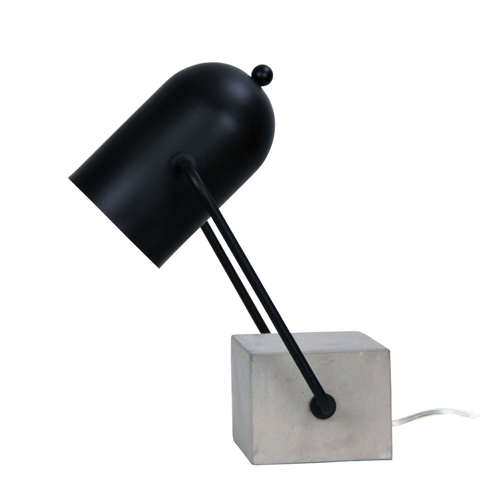 Oriel Lighting EVERTON Chunky Concrete and Black Desk Lamp