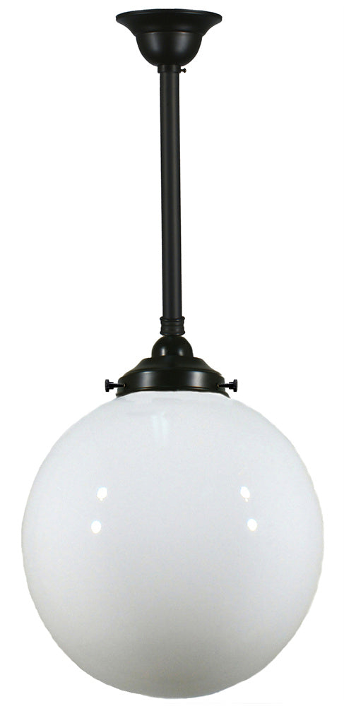 Lighting Inspiration Sphere 12'' Opal Rod Pendant 3/4'' Half Meter Patina Black