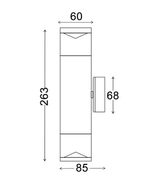 CLA Phare Up/Down Exterior Wall Pillar Light