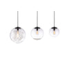 SFERA Black/Crystal Clear Sphere Glass Pendants by VM Lighting