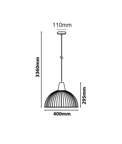 CLA Strand Iron and Wood Dome Cage Pendant lights