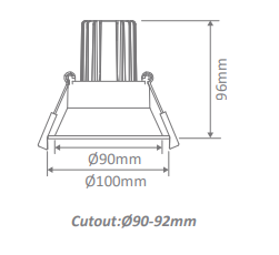 Domus Cell 13W 5CCT 60° DT90 Complete Dimmable Downlight Kit