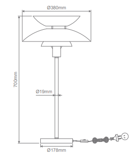 Domus ALLEGRA-TL Table Lamp 1 X E27 240V