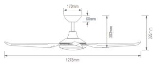 Domus MOTION 4 BLADE 52" DC CEILING FAN WITH LED LIGHT