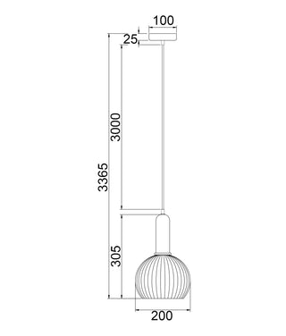 CLA Vintaj Interior Wine Glass Ribbed Glass Pendant Lights