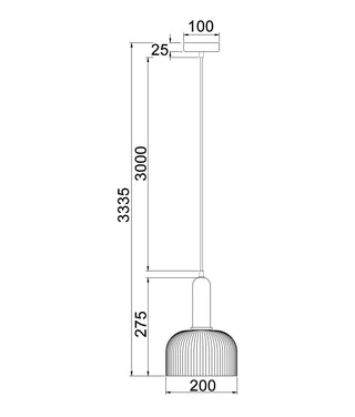 CLA Vintaj Interior Dome Ribbed Glass Pendant Lights