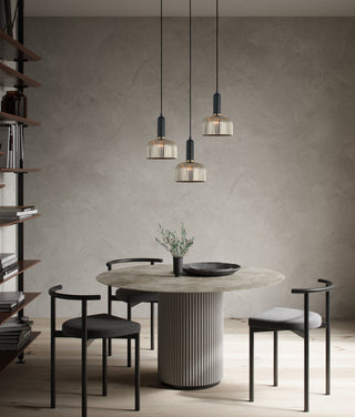 CLA Vintaj Interior Dome Ribbed Glass Pendant Lights