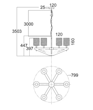 CLA VOTIF Interior Candelabra Wood Pendant Light