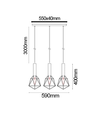 CLA Whiteband White Iron Cage Pendant Lights