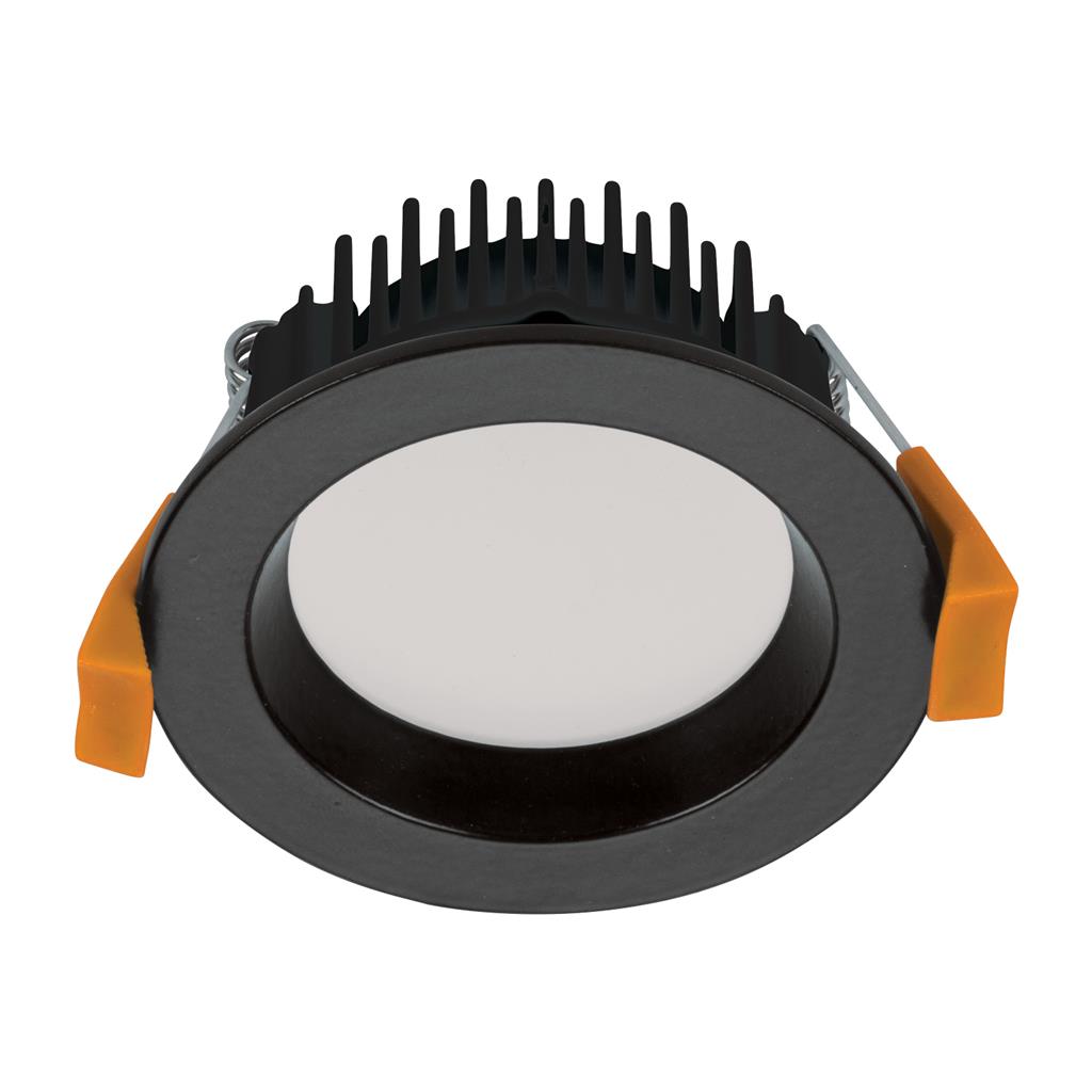 Domus DECO-8 Round 8W Dimmable LED Tricolour IP44 Downlight Black