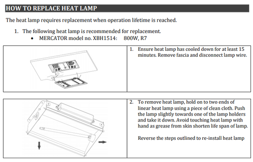 Mercator R7S 800W Heat Lamp suits Domino
