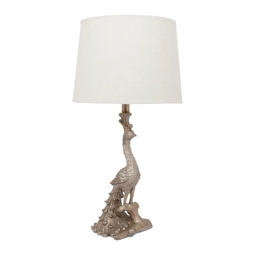 Cafe Peacock Table Lamp Champagne Gold