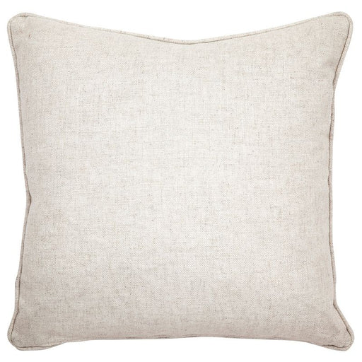 Cafe Sass Square Feather Cushion Grey Velvet w Natural Linen