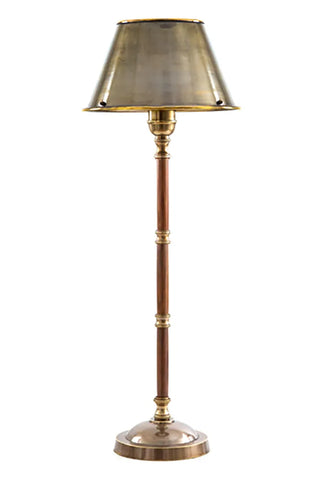 Emac & Lawton Delaware Table Lamp Antique Brass and Dar Wood