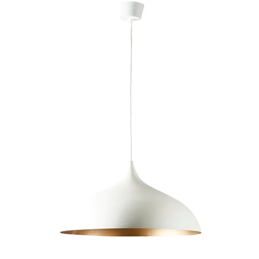 Emac & Lawton MacMillan Ceiling Pendant Large Oval White and Brass