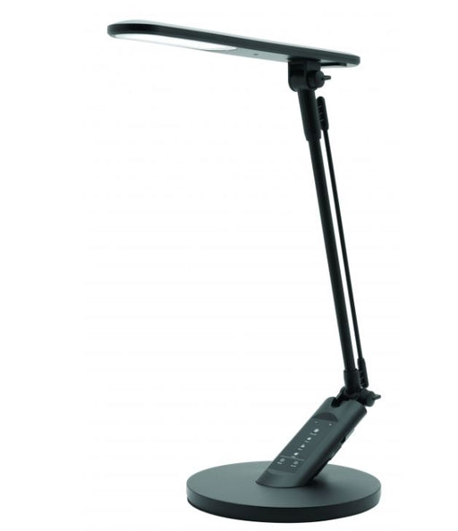 Flick 7w LED Touch Matt Black Desk Lamp with USB Port & Timer Mercator