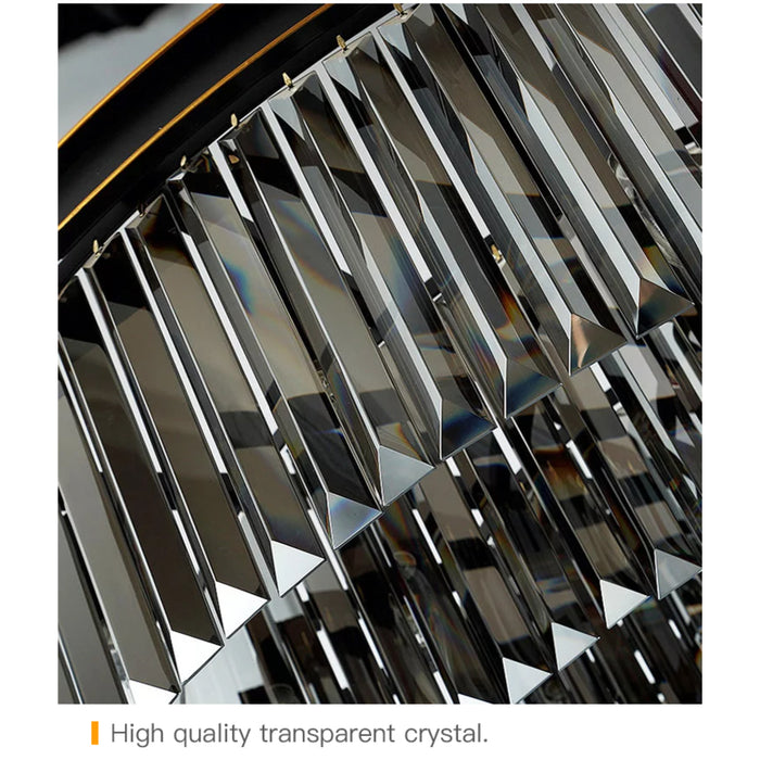 Marki Grey/Chrome Crystal Pendant 50cm by VM Lighting Best Buy Lighting