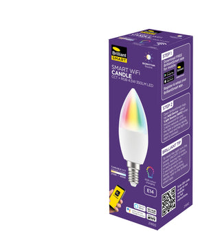 Brillant LED C37 Smart WiFi LED RGB and CCT Biorhythm Globe Screw E14