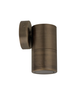 CLA GU10 Single Fixed Exterior Wall Pillar Lights Antique Brass