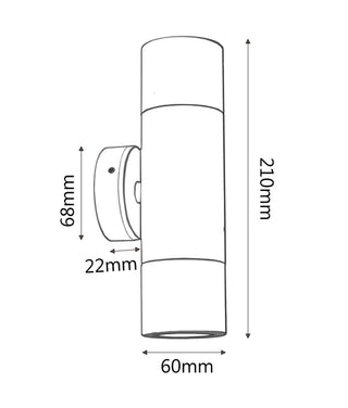 CLA MR16 Up and Down Exterior Wall Pillar Lights Antique Brass