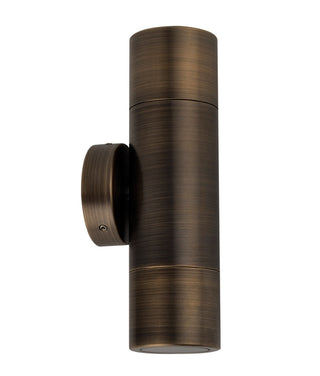 CLA GU10 Up and Down Exterior Wall Pillar Lights Antique Brass