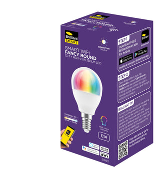 Brillant LED G45 Smart WiFi LED RGB and CCT Biorhythm Globe Screw E14